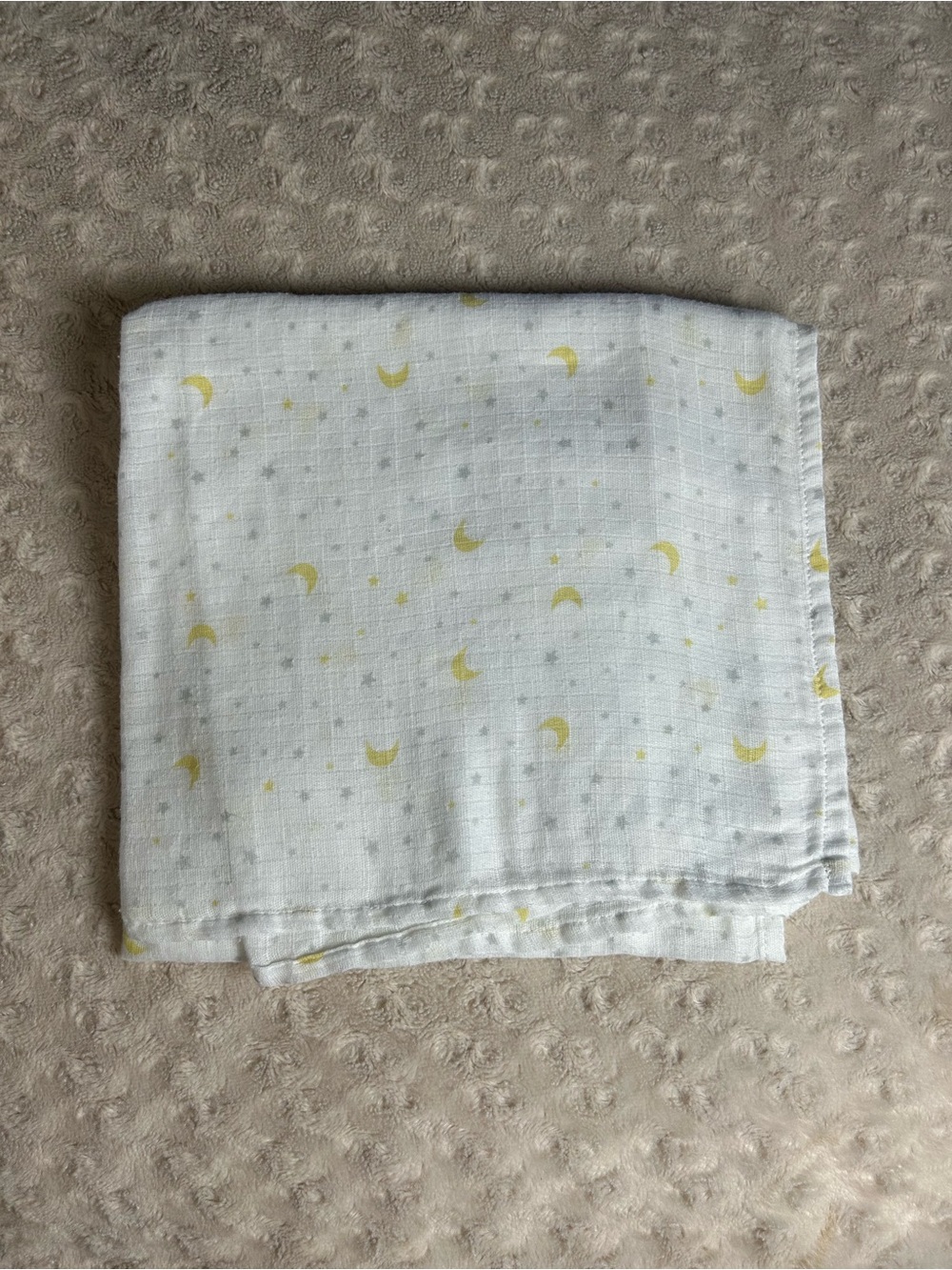 Ideal Baby by Aden + Anais Moon Stars Swaddle Blanket Yellow White Gray Muslin